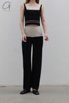 SWAYING/KNIT striped decorative suspender vest SW23SS1T12